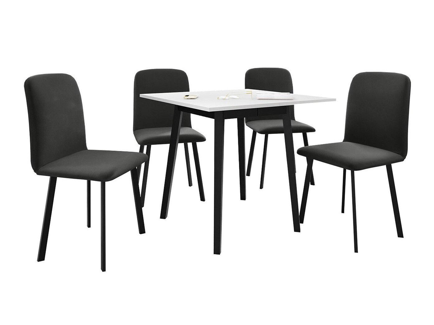 Étkezőgarnitúra Edmond 116 (Fehér + Fekete)