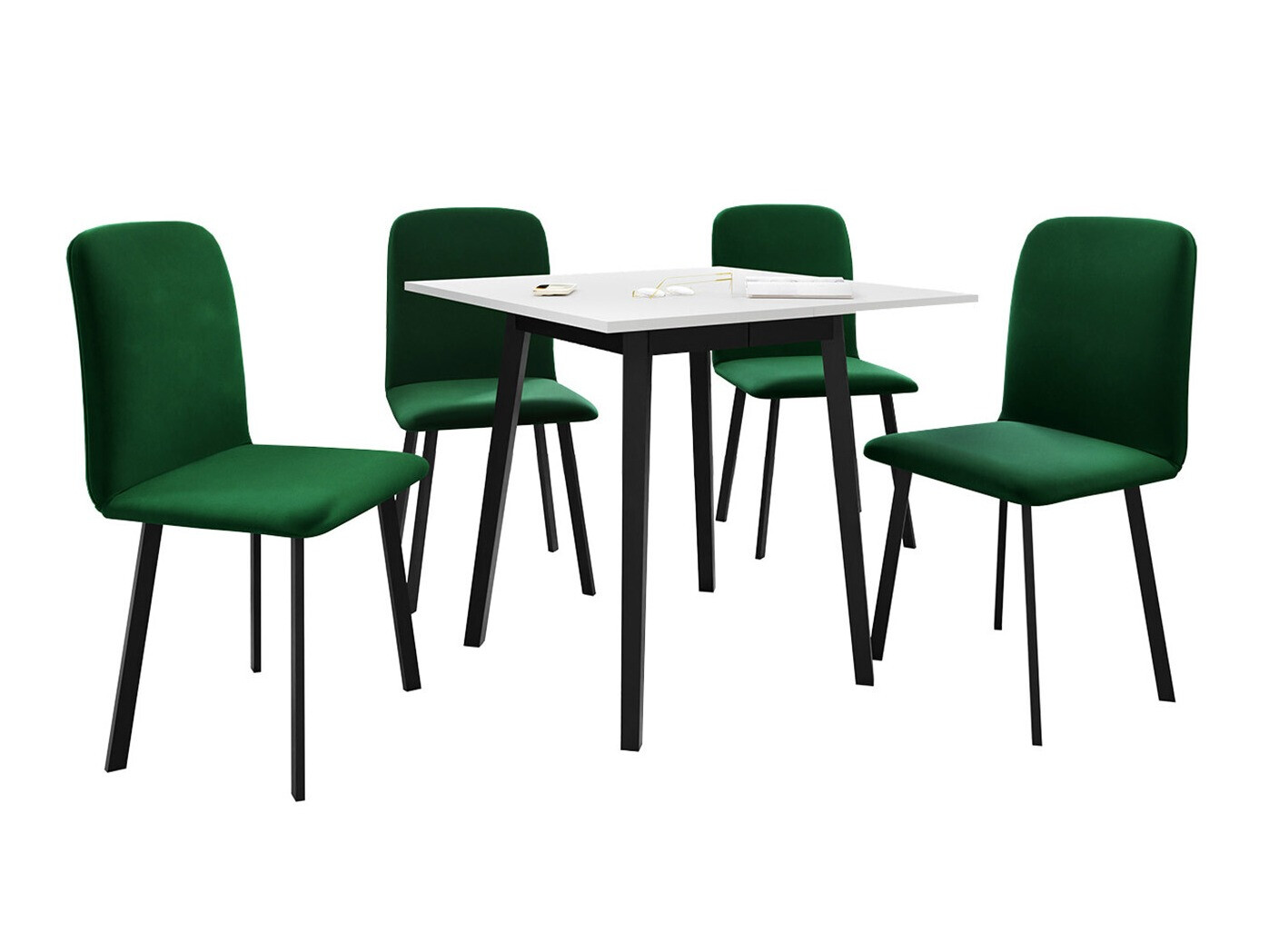 Étkezőgarnitúra Edmond 116 (Fehér + Fekete)