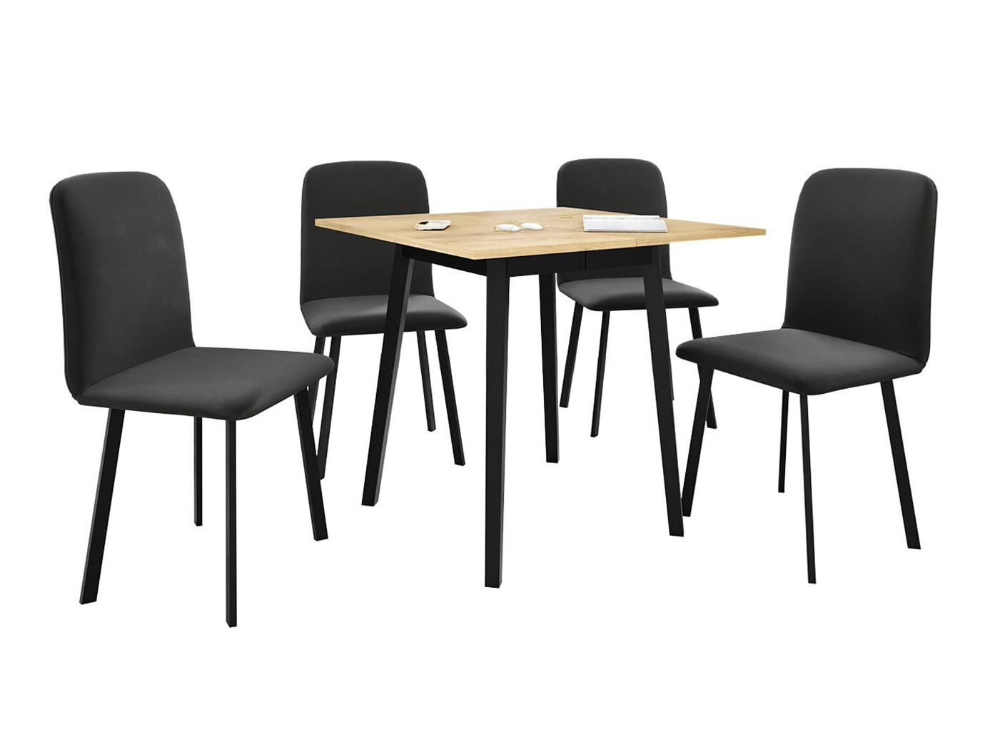 Étkezőgarnitúra Edmond 116 (Kézműves aranytölgy + Fekete)