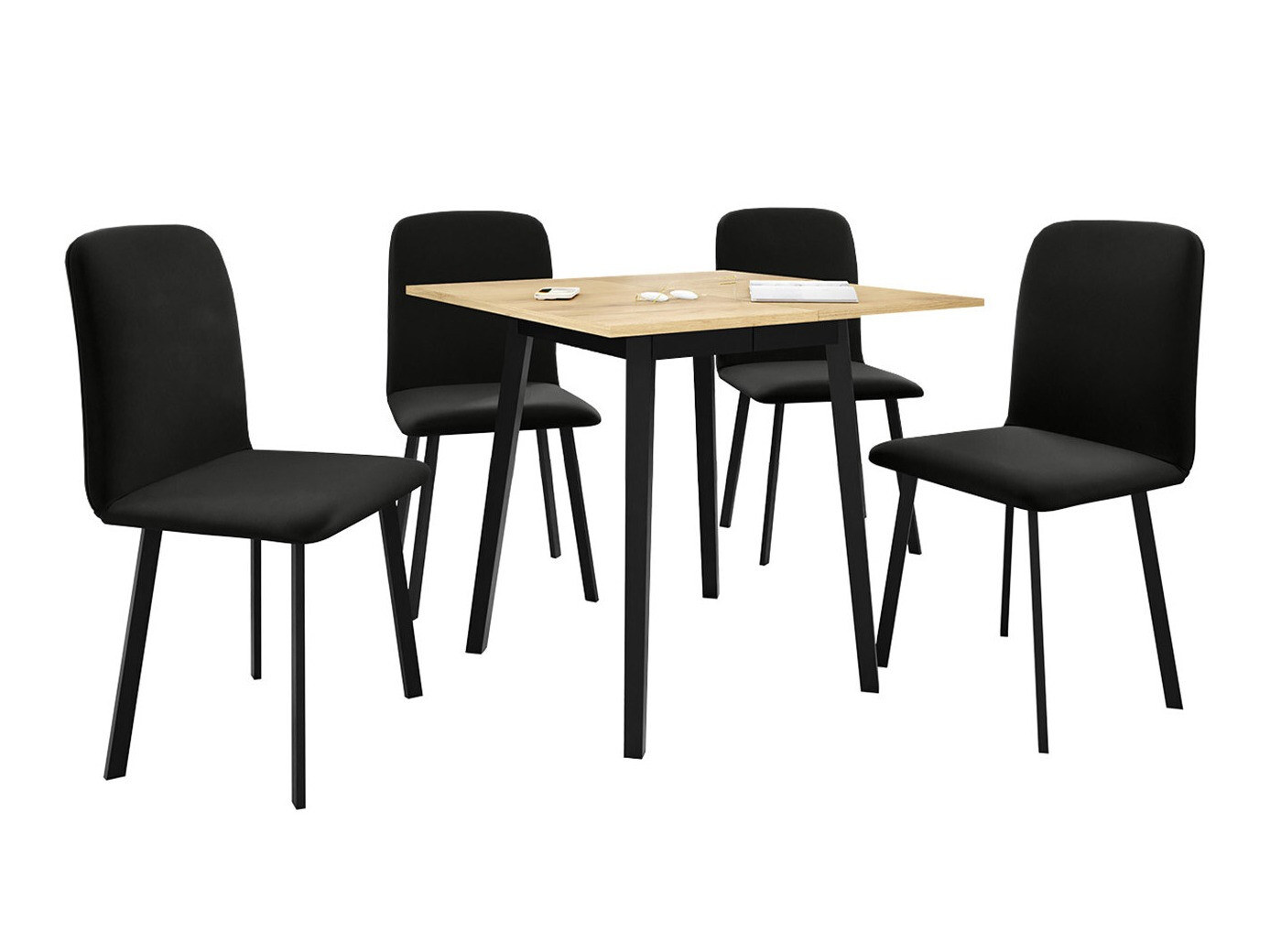 Étkezőgarnitúra Edmond 116 (Kézműves aranytölgy + Fekete)