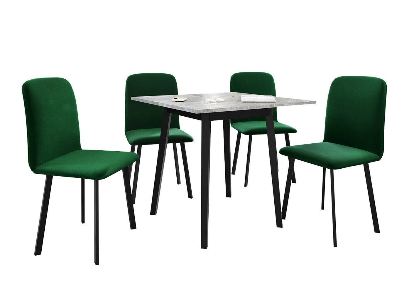 Étkezőgarnitúra Edmond 116 (Szürke márvány + Fekete)