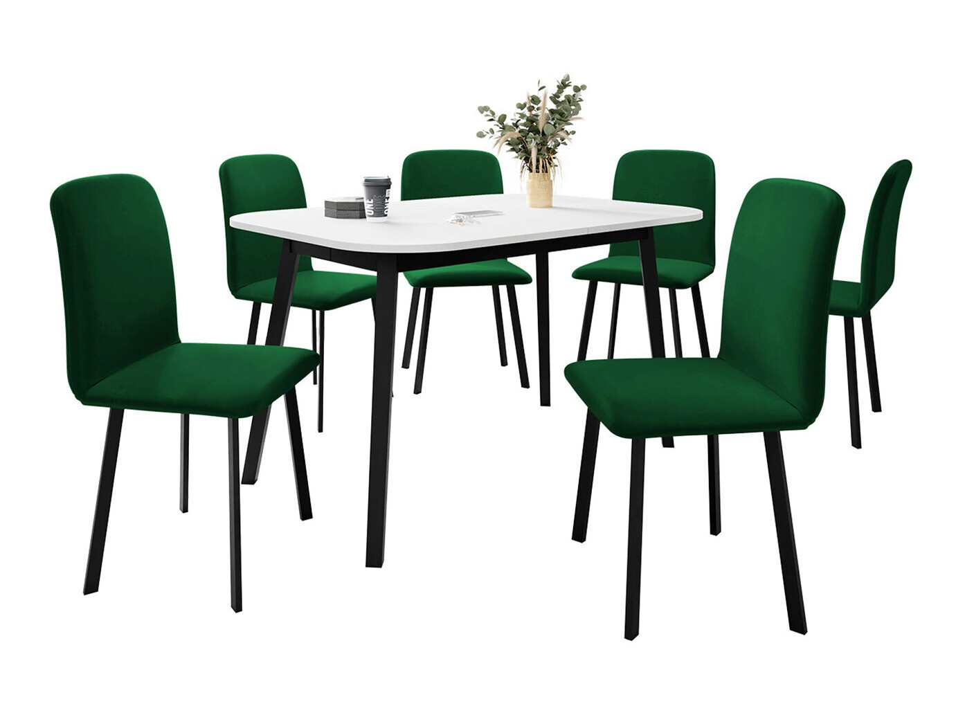 Étkezőgarnitúra Edmond 117 (Fehér + Fekete)