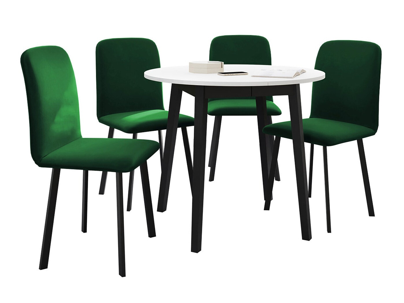 Étkezőgarnitúra Edmond 119 (Fehér + Fekete)