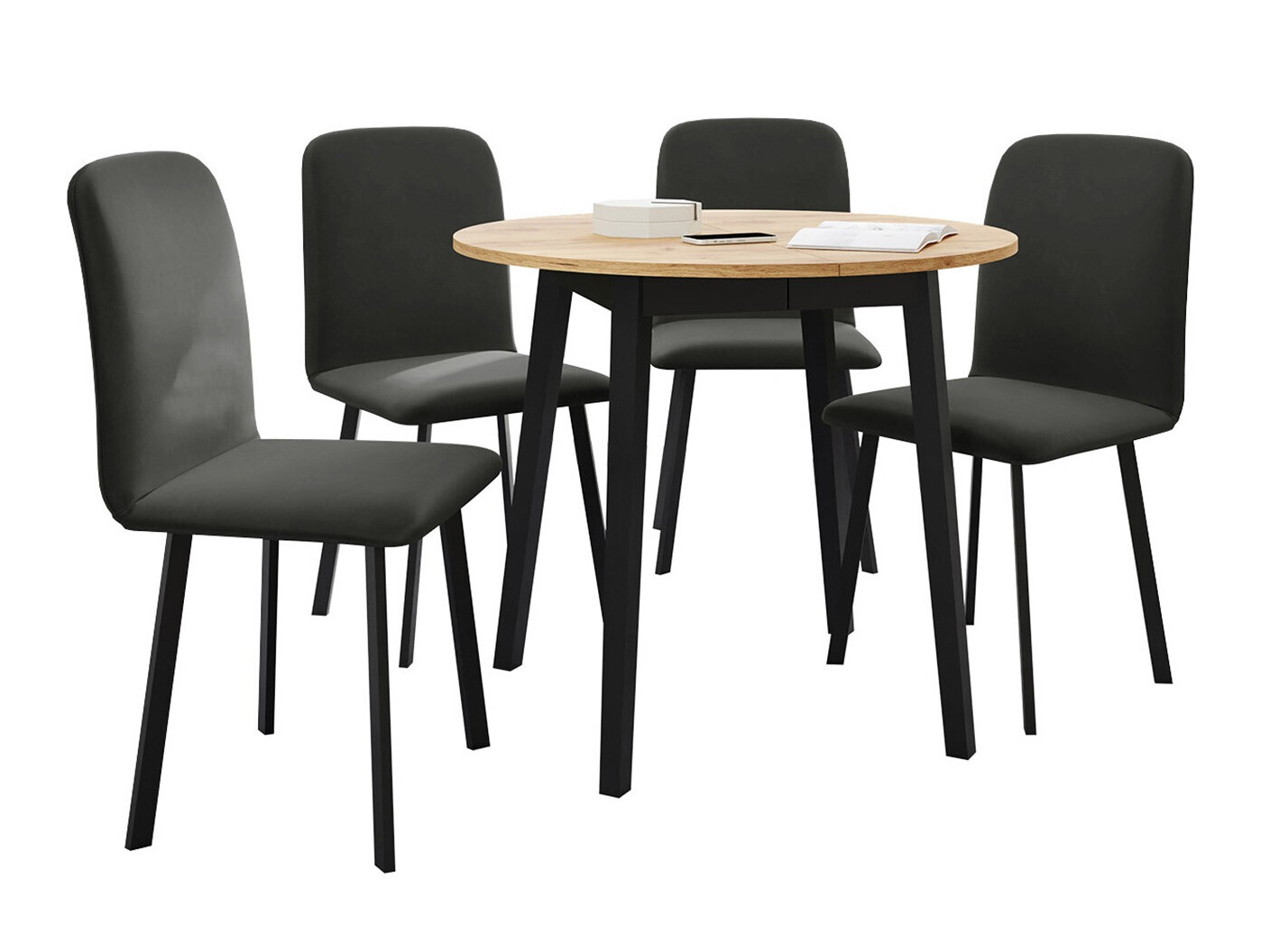 Étkezőgarnitúra Edmond 119 (Kézműves aranytölgy + Fekete)