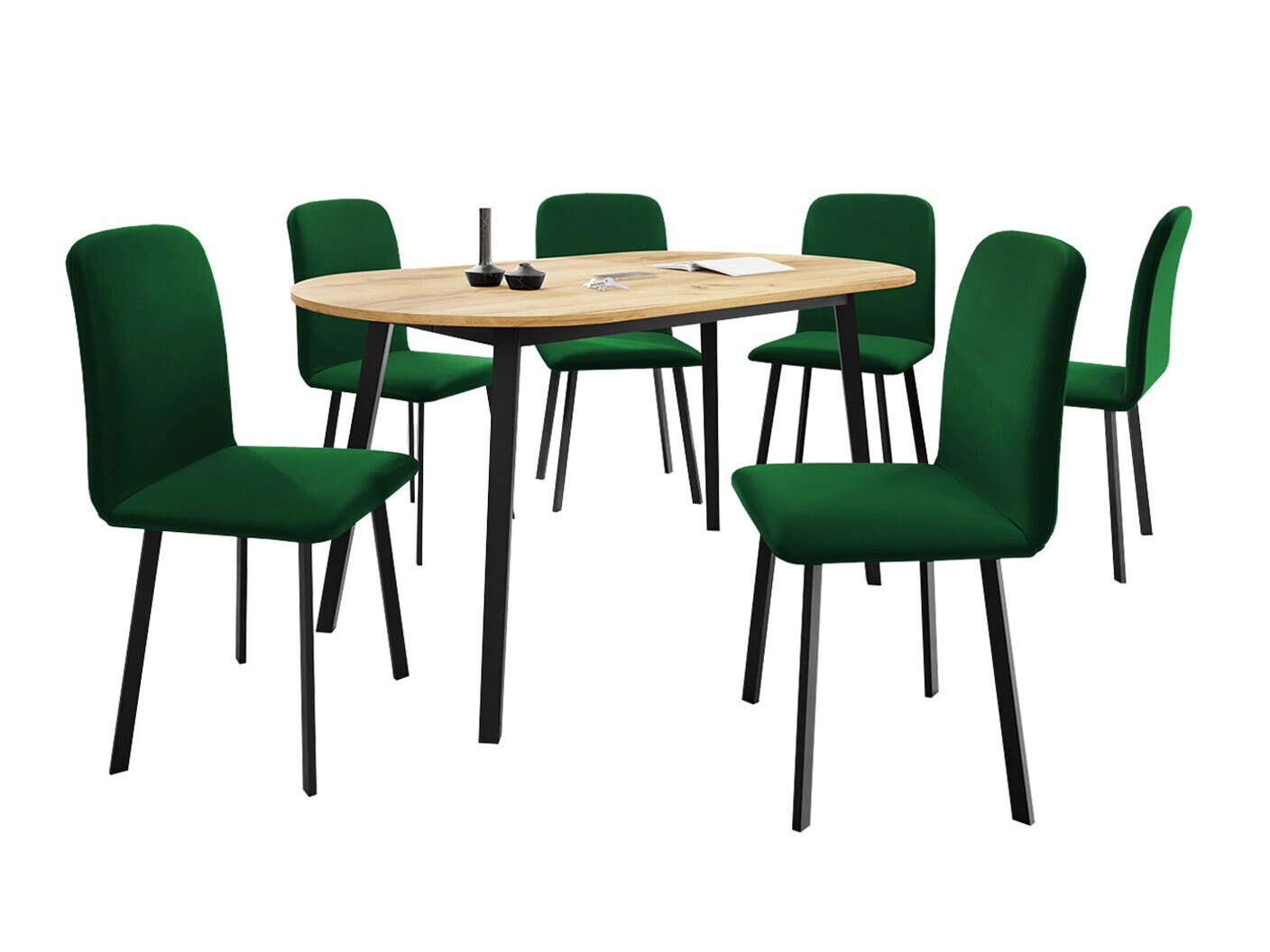 Étkezőgarnitúra Edmond 121 (Kézműves aranytölgy + Fekete)