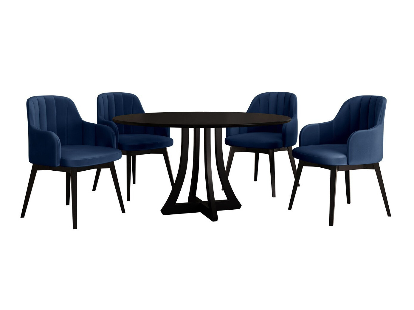 Étkezőgarnitúra Racine 128 (Fekete)