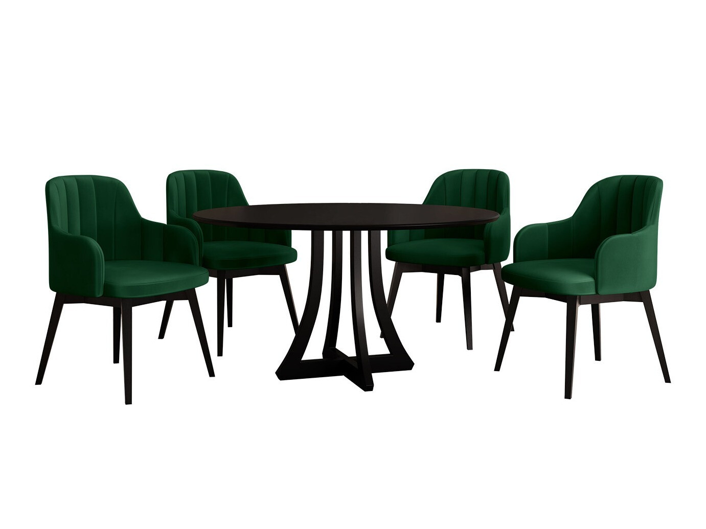 Étkezőgarnitúra Racine 128 (Fekete)