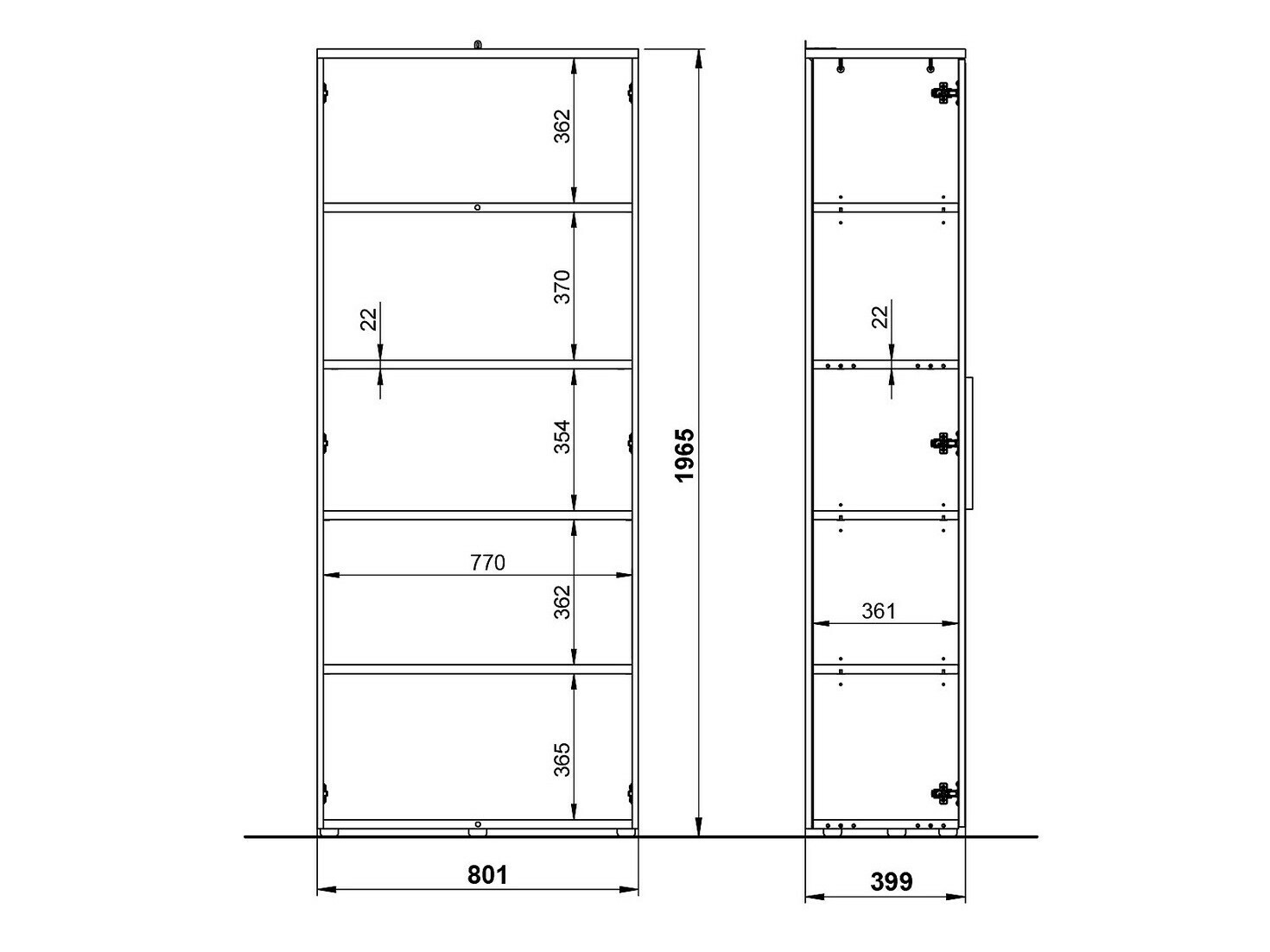 Könyvespolc Feltoru 102 (Fehér)