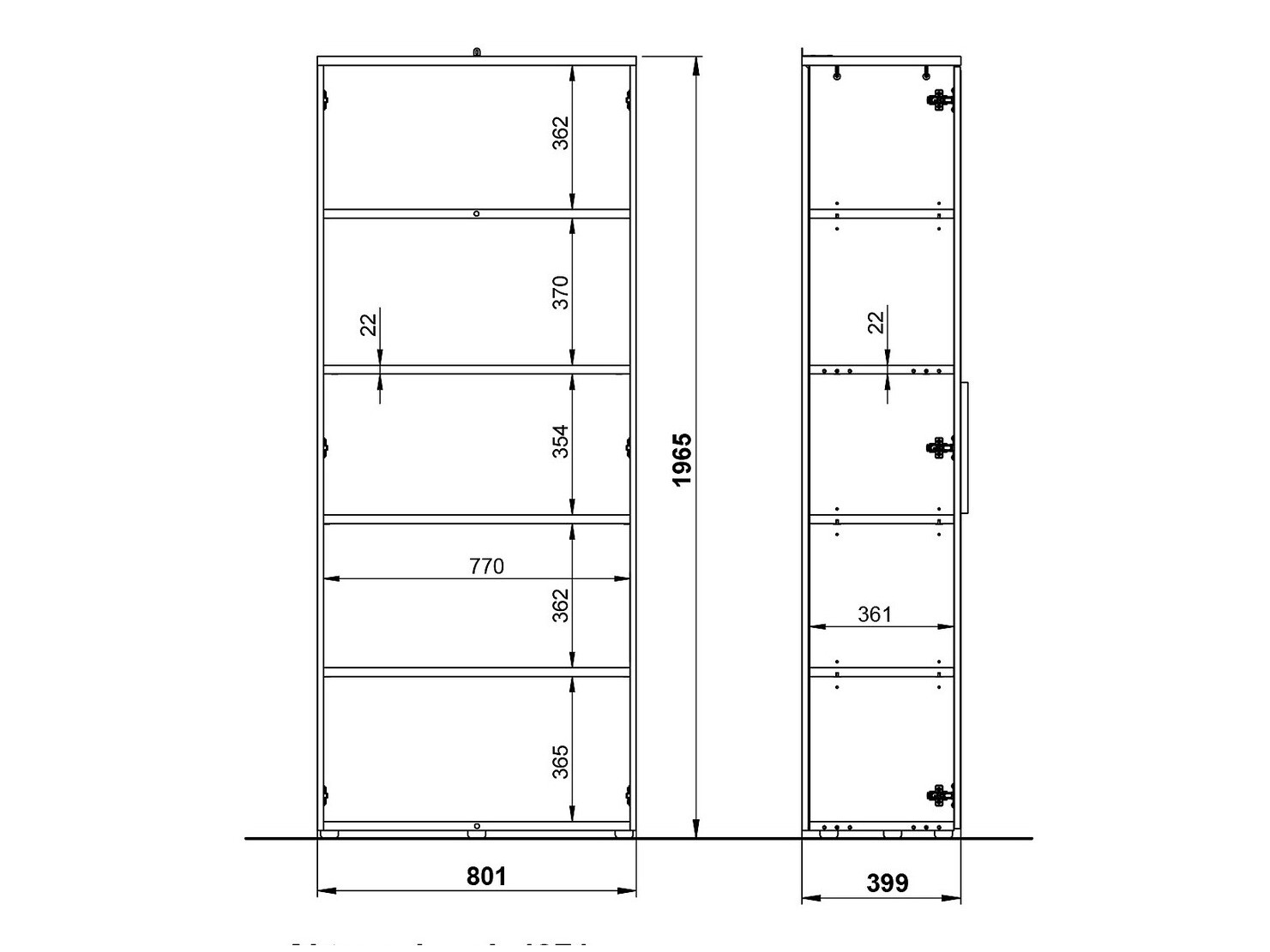 Könyvespolc Feltoru 102 (Grafit)