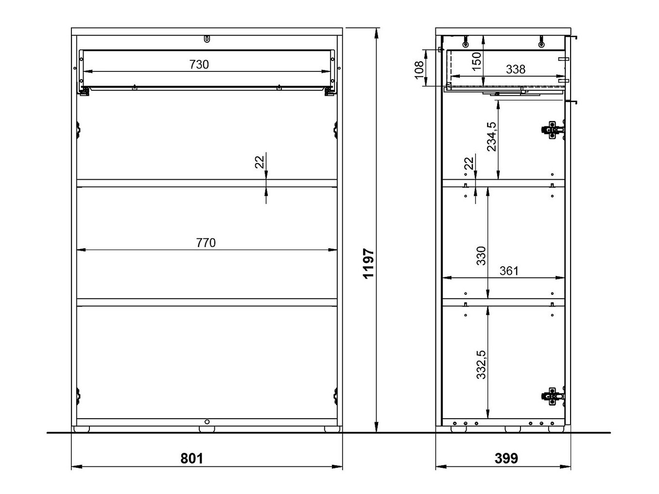 Komód Feltoru 101 (Grafit)