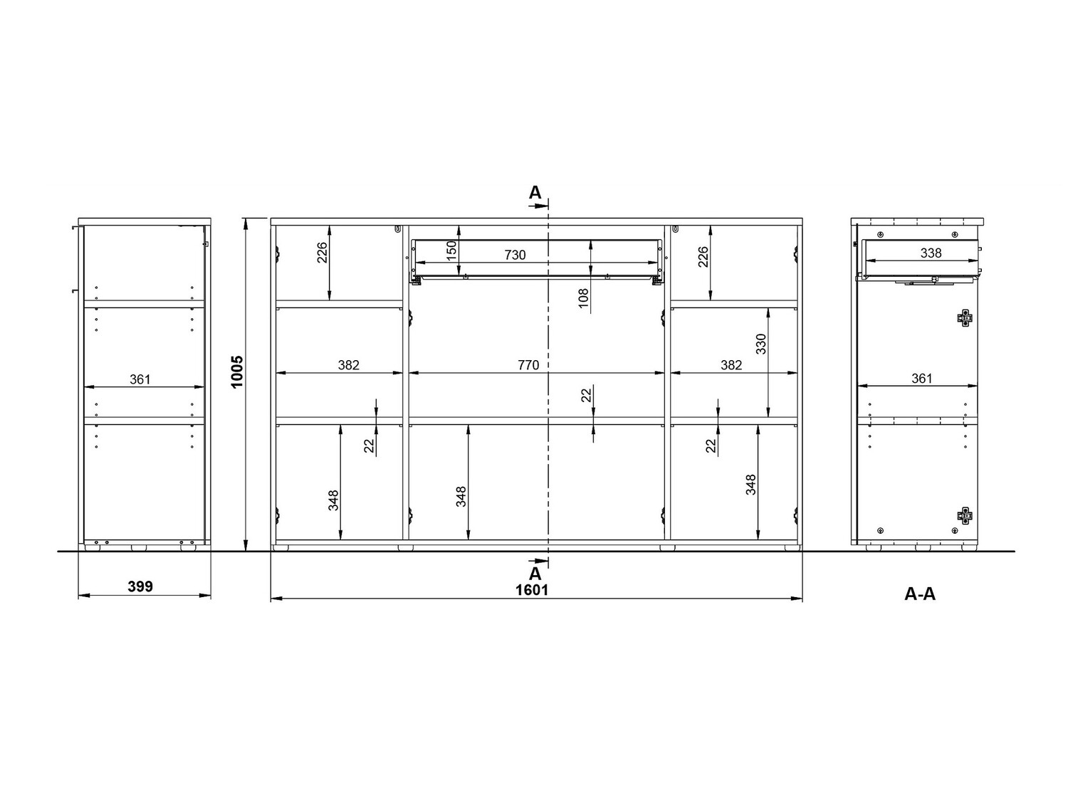 Komód Feltoru 105 (Grafit)