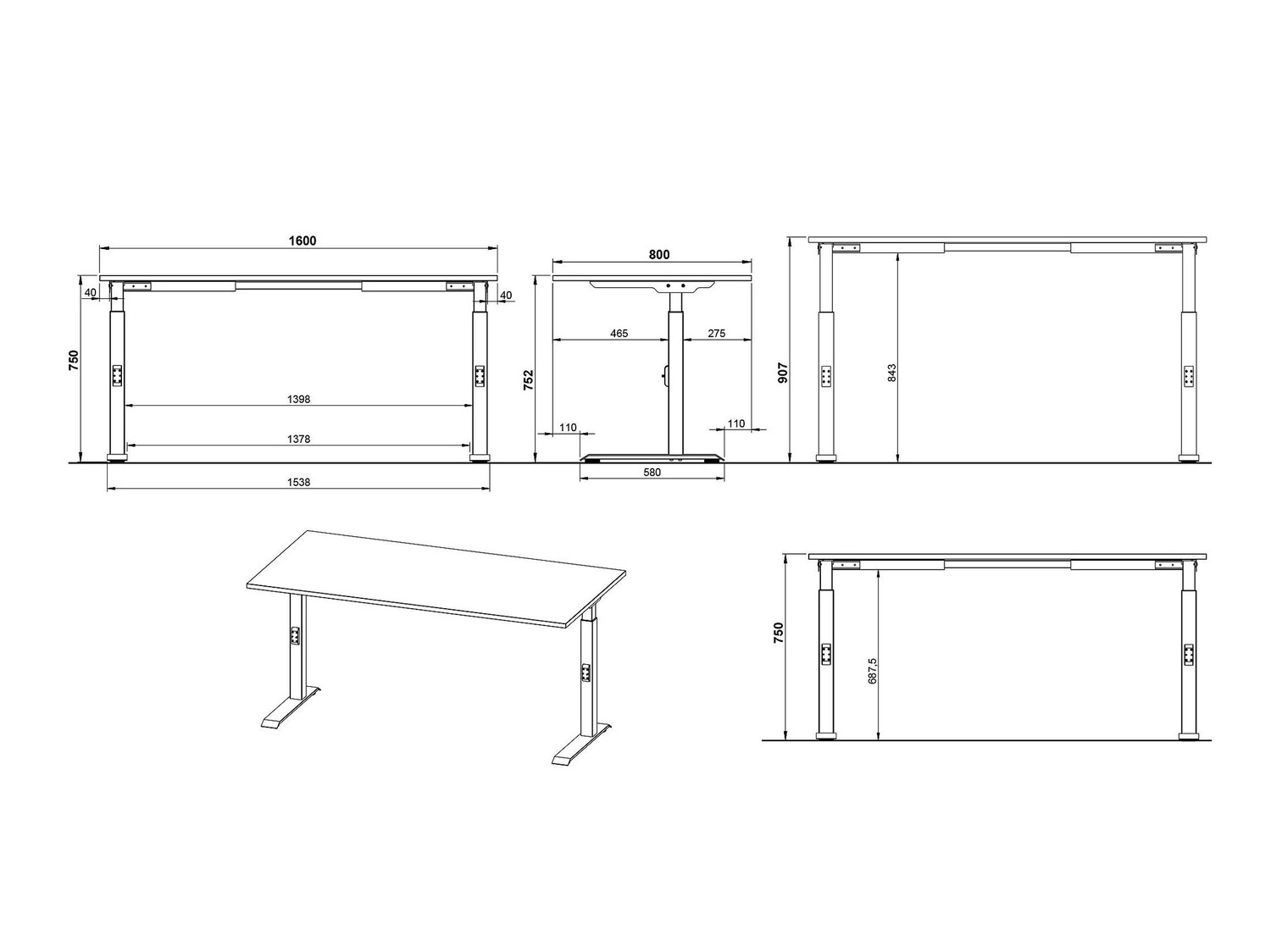 Íróasztal Feltoru 116 (Fehér)