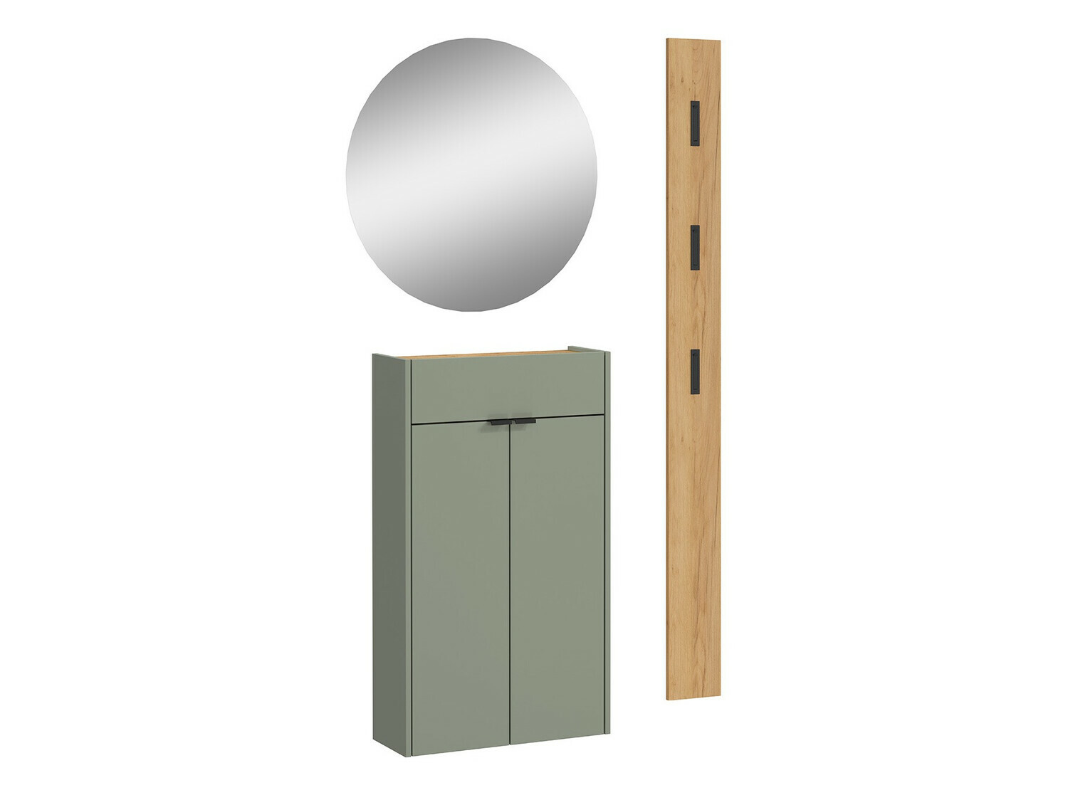 Előszoba garnitúra Cirsale 104 (Poros zöld + Navarra tölgy)