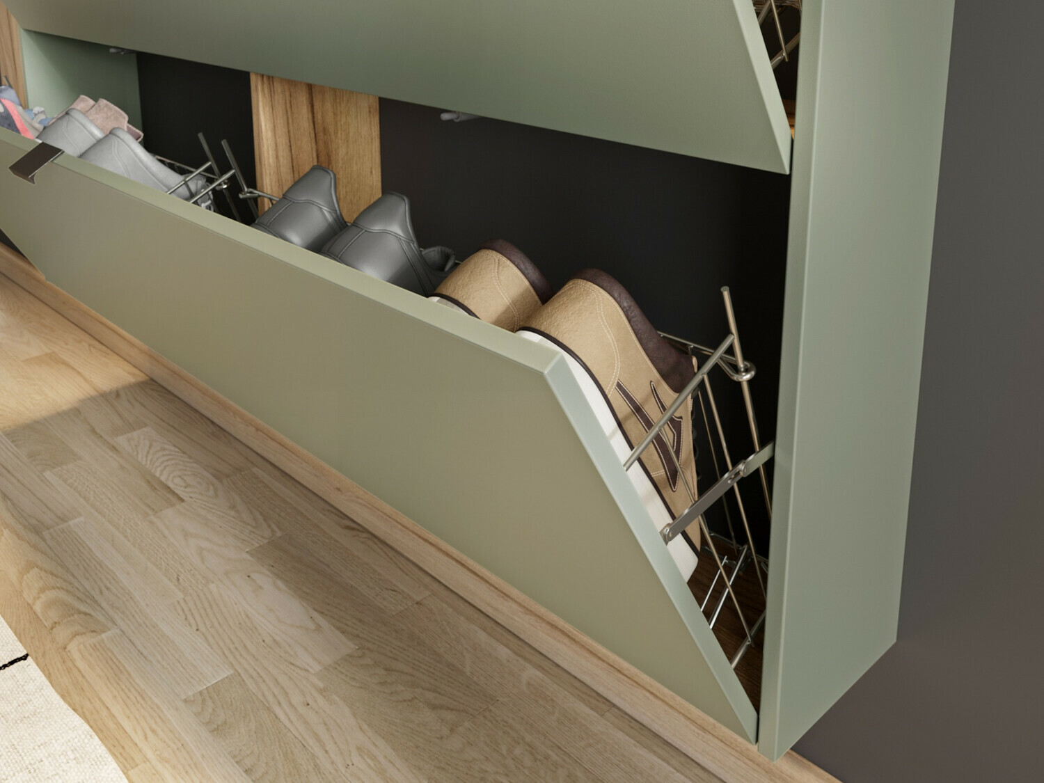 Előszoba garnitúra Cirsale 109 (Poros zöld + Navarra tölgy)