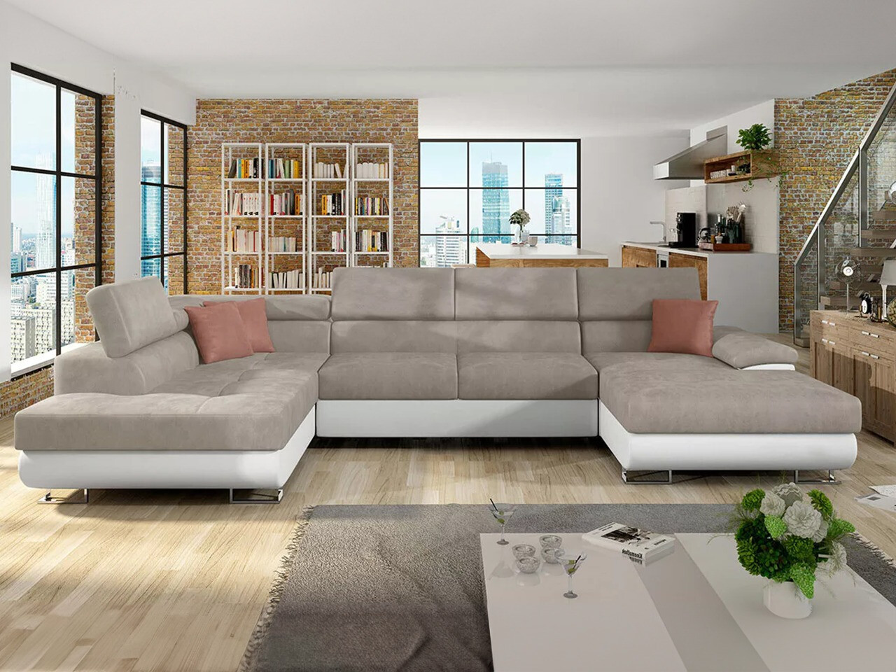 Sarokkanapé Comfivo Ruta IV (Soft 017 + Uttario Velvet 2979 + Uttario Velvet 2955 St)