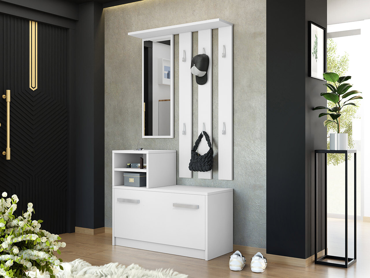 Előszoba garnitúra Candum (Fehér)