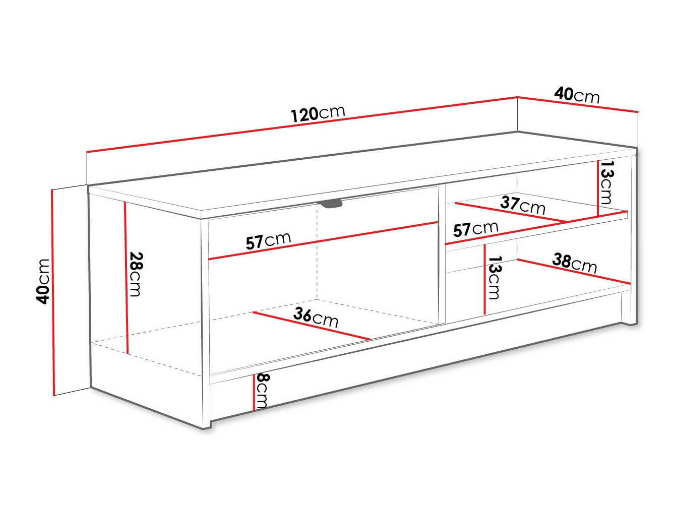TV-állvány Comfivo Larmire 103 (Fehér)
