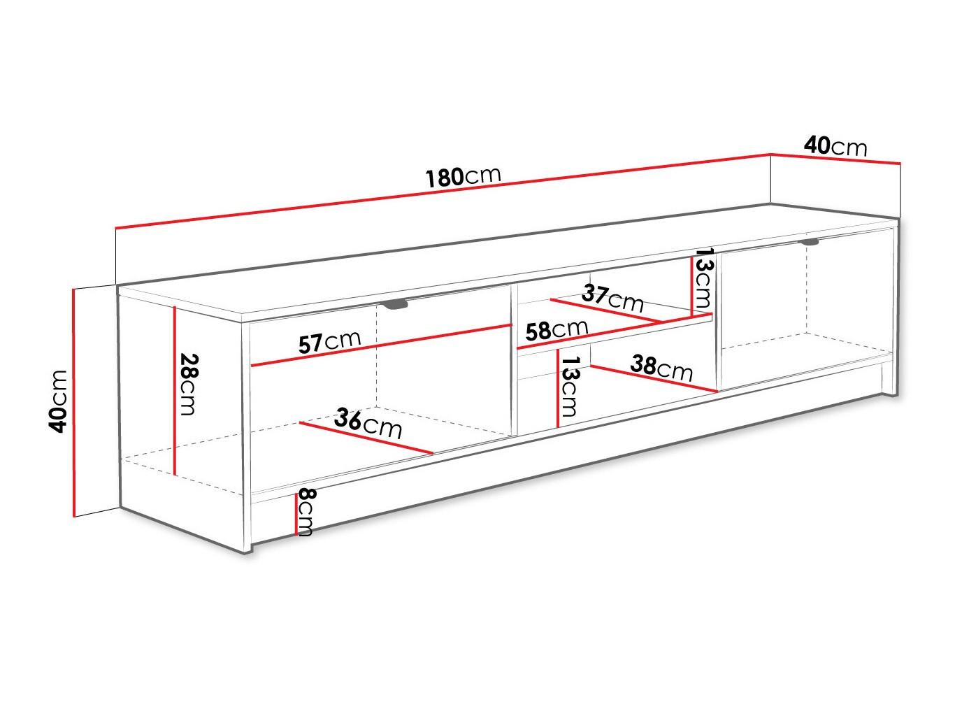 TV-állvány Comfivo Larmire 104 (Fekete)