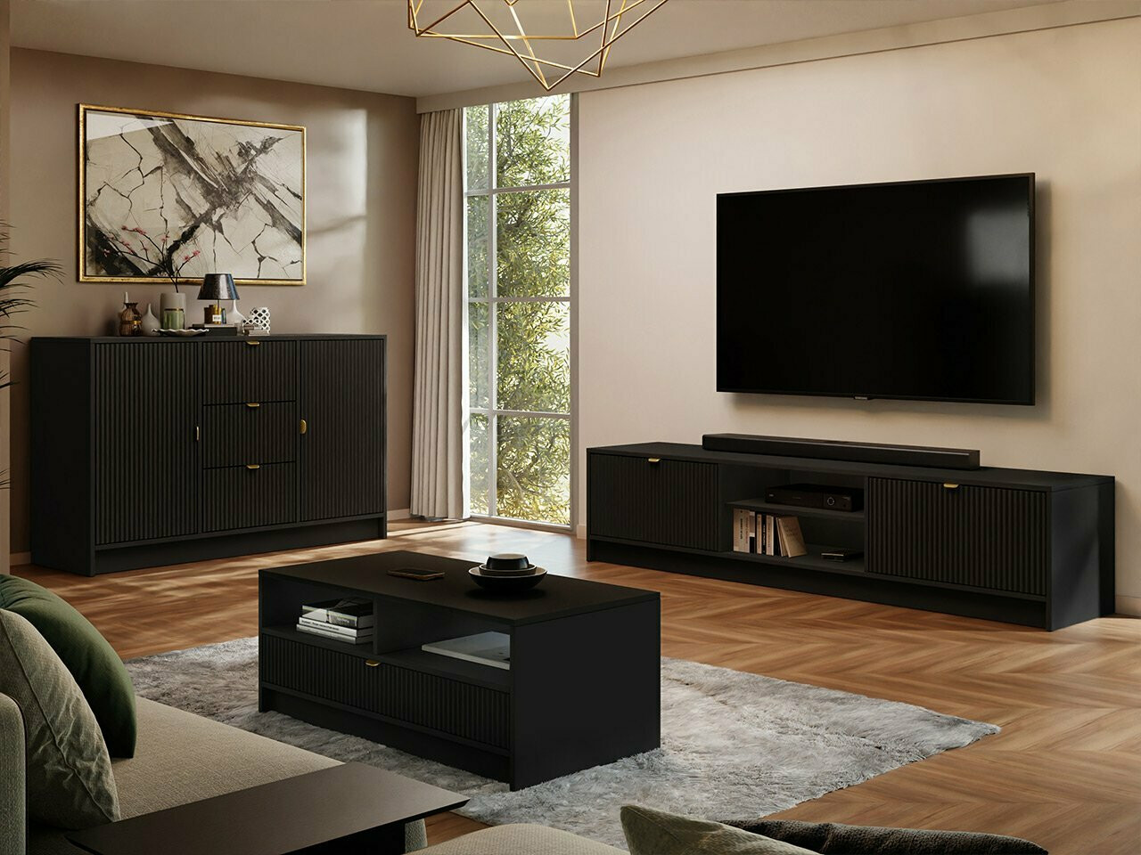 TV-állvány Comfivo Papilio I (Fekete)