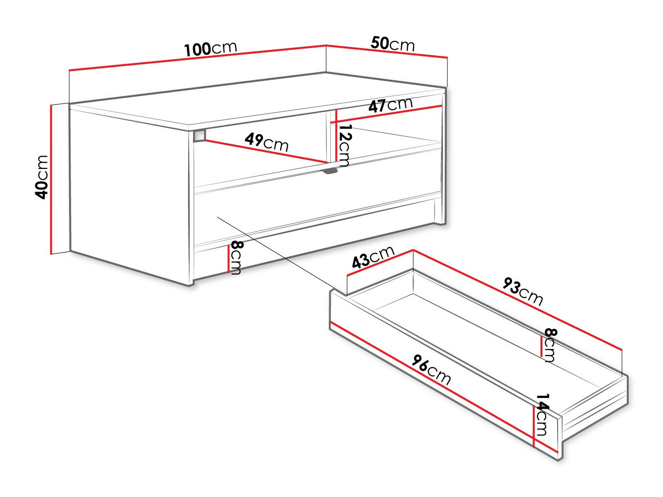 Dohányzóasztal Comfivo Larmire 105 (Fehér)