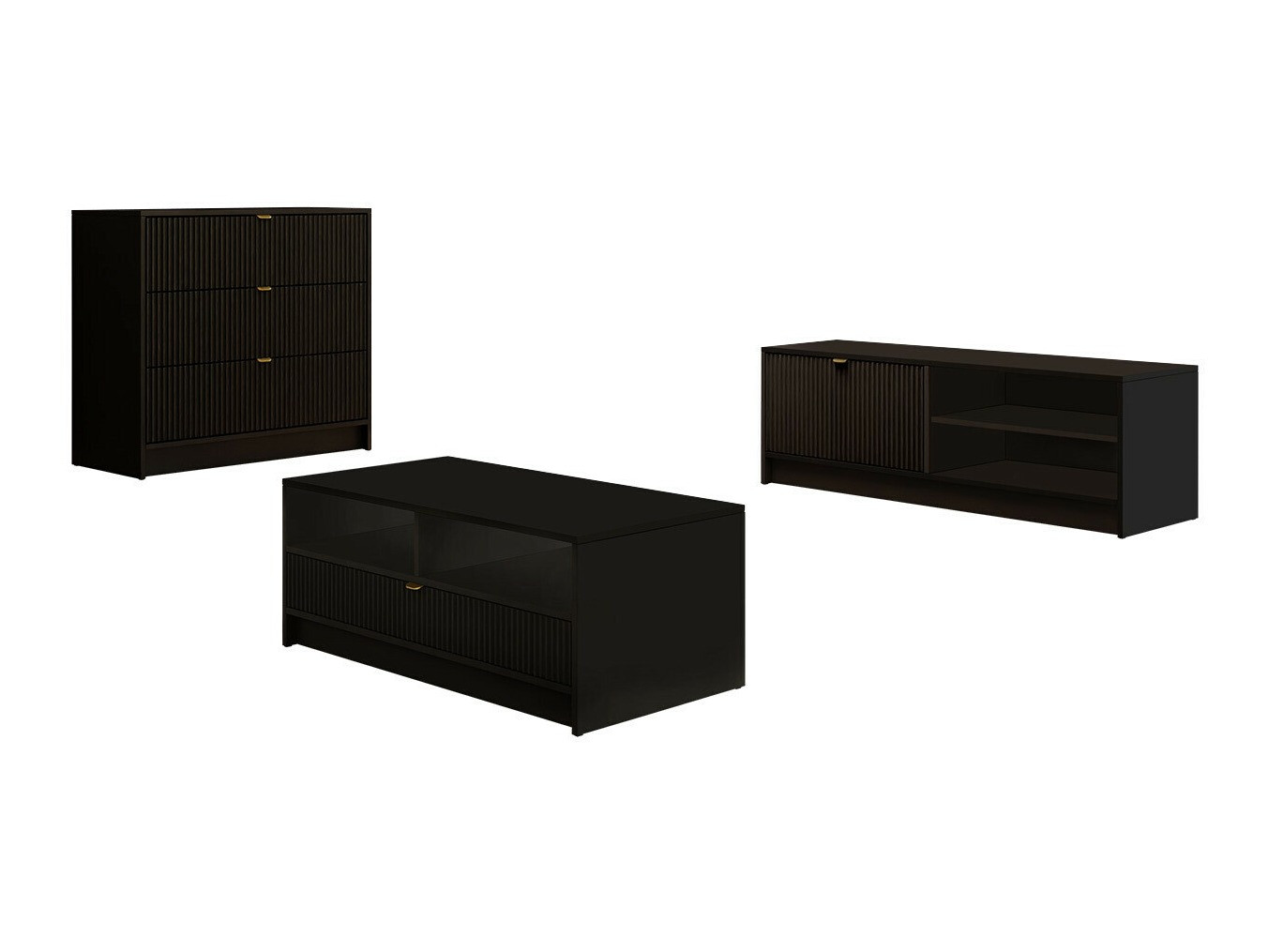 Nappali szett Comfivo Larmire 108 (Fekete)