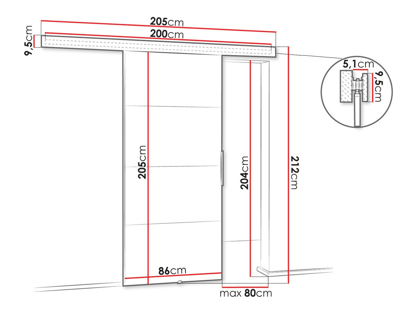 Tolóajtók Dover 144 (Antracit)