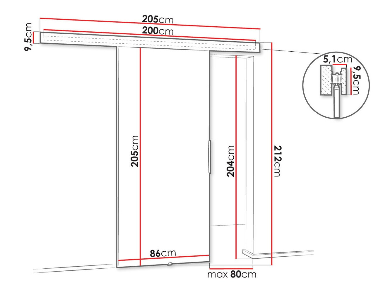 Tolóajtók Dover 141 (Sonoma tölgy)