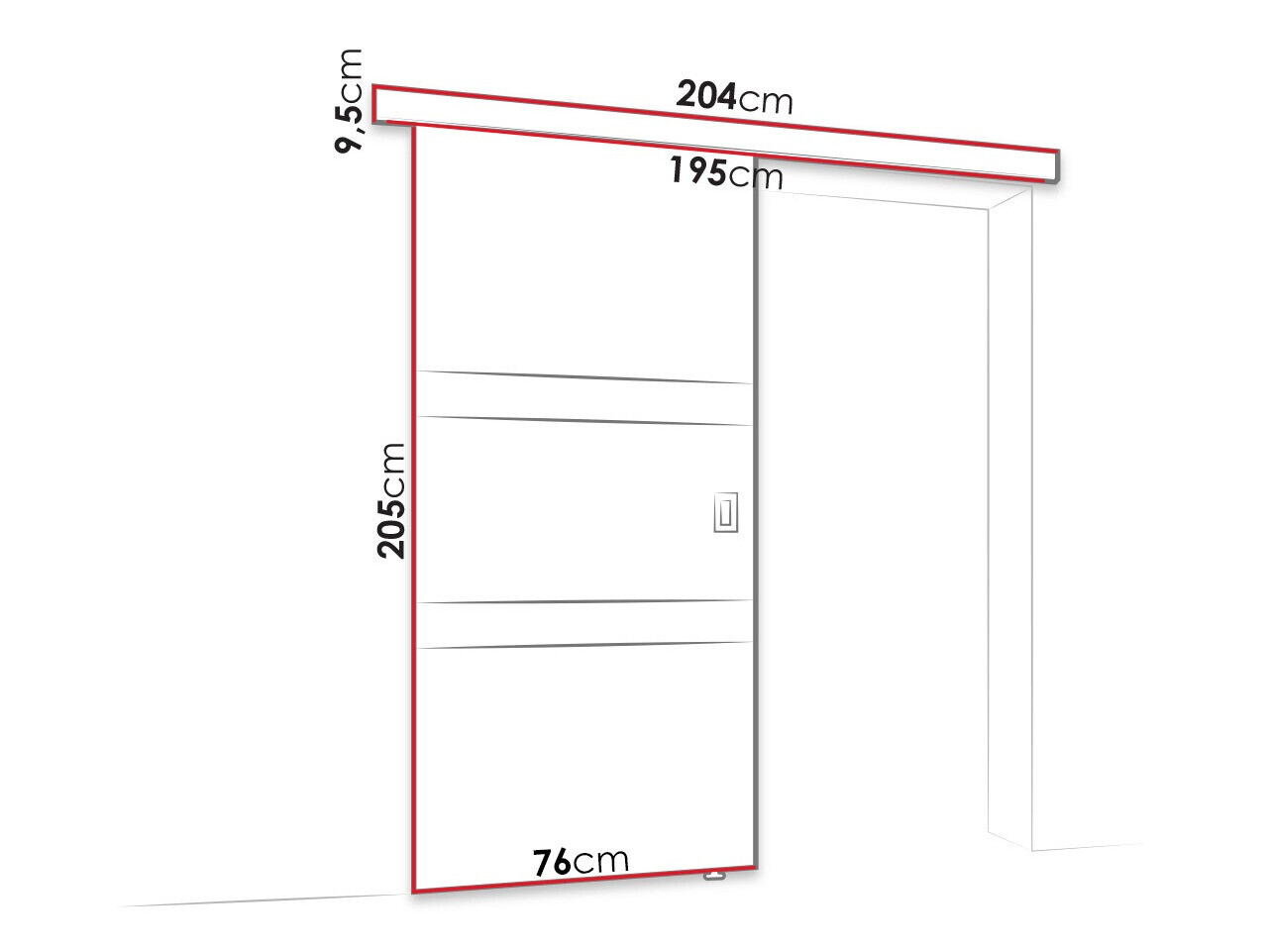 Tolóajtók Dover 218 (Fehér + Fekete)