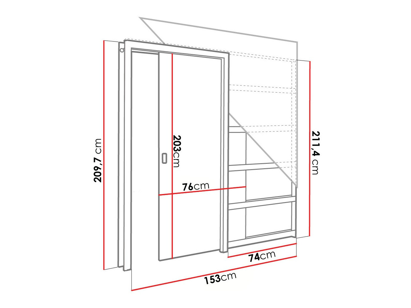 Tolóajtók Dover 220 (Fehér)