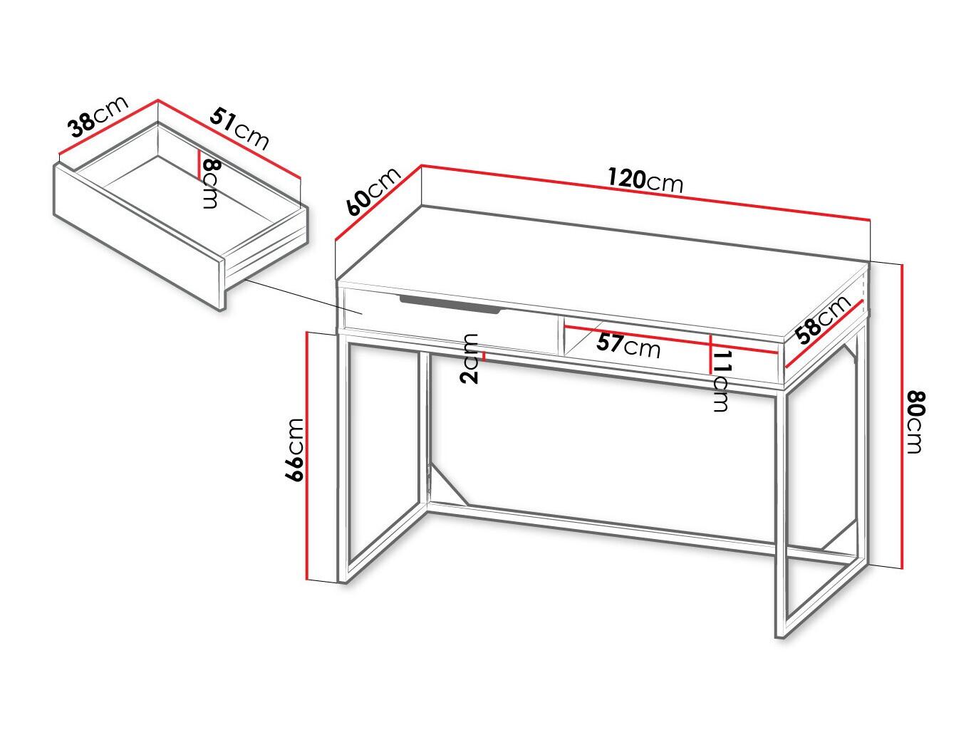 Íróasztal Romcama 100