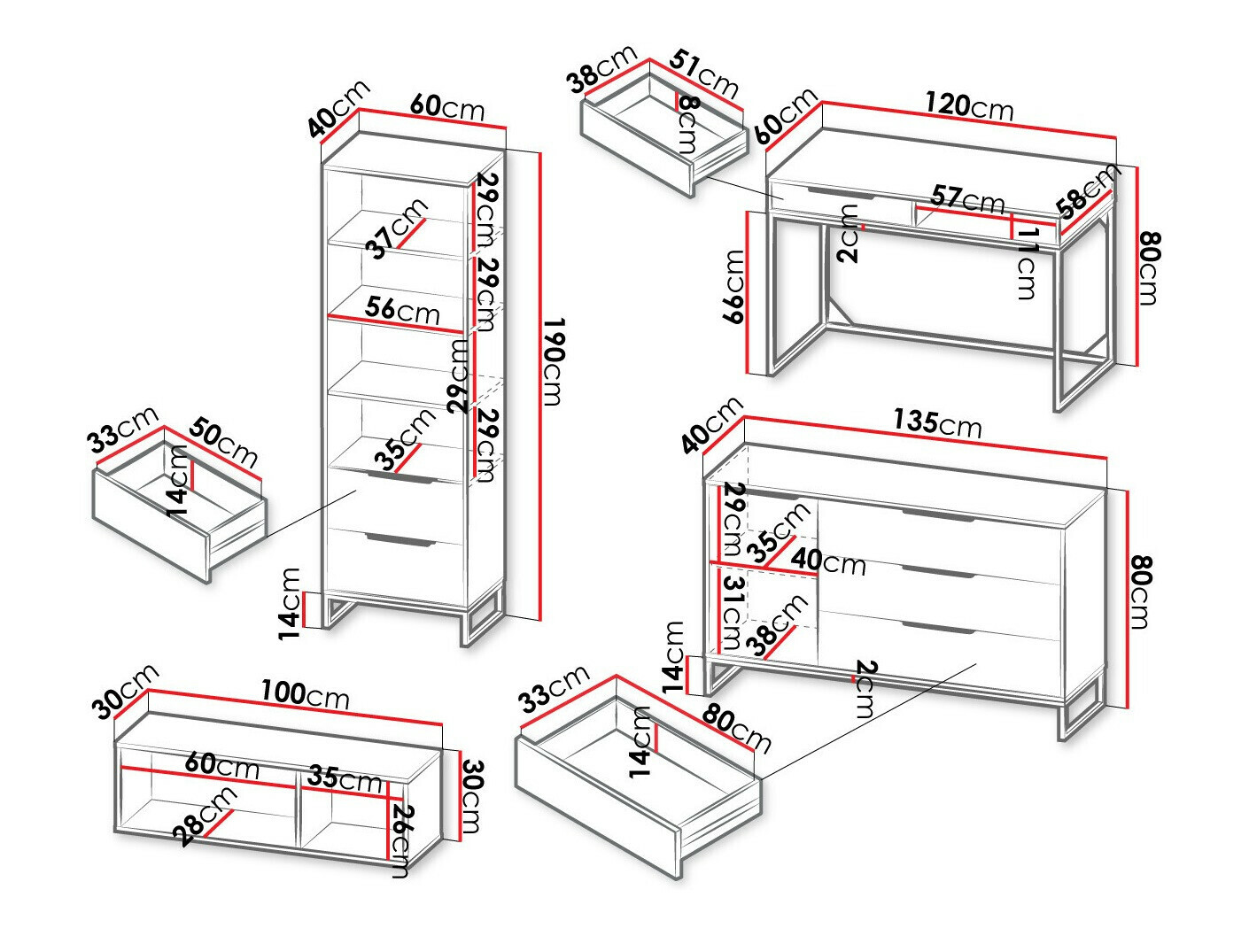 Otthoni iroda készlet Romcama 110