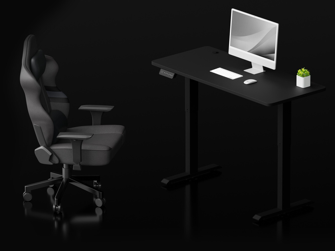 Állítható magasságú íróasztal Lodi 100 (Fekete)