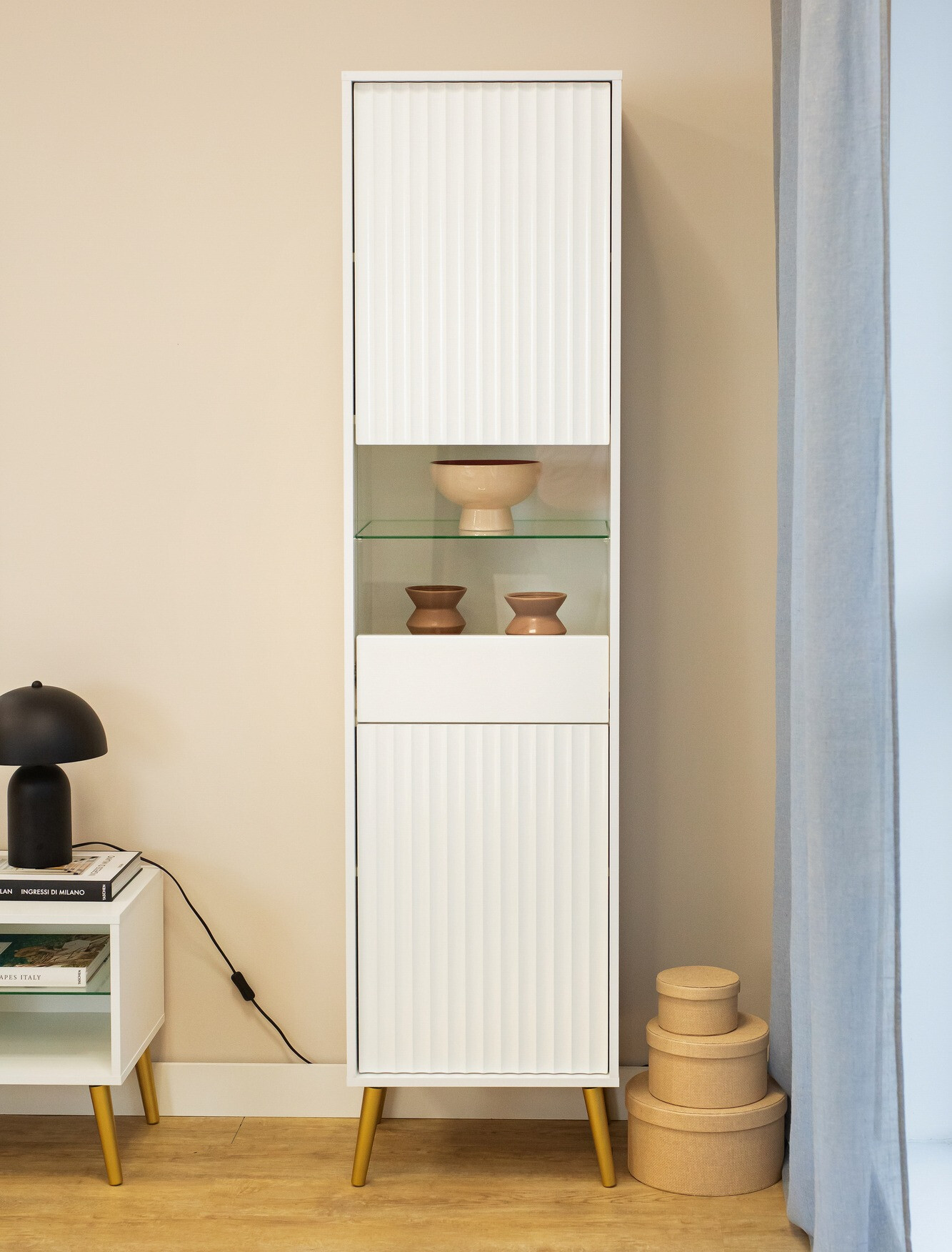 Könyvespolc Cirferi 107 (Fehér + Aranysárga)