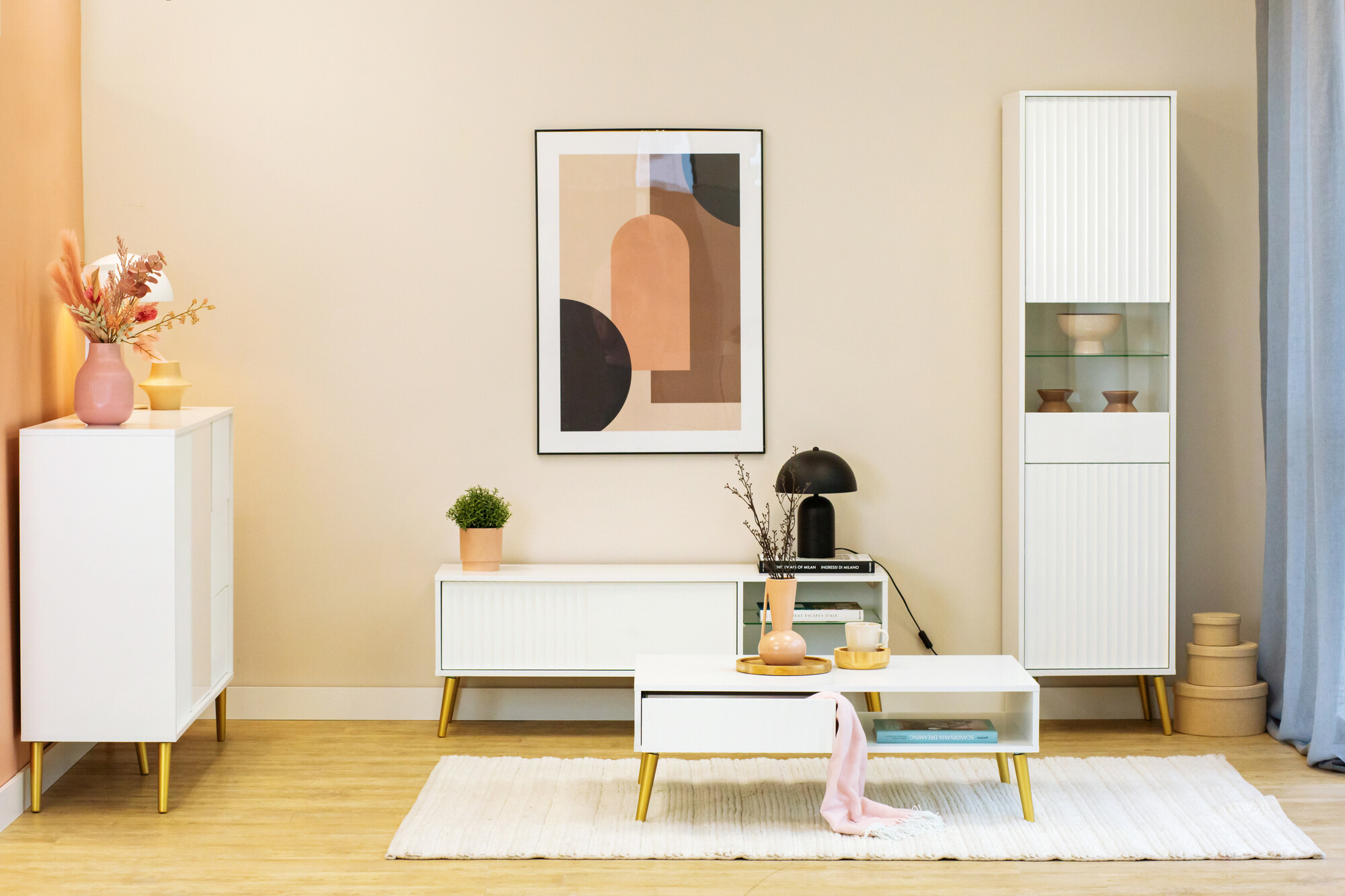 Könyvespolc Cirferi 107 (Fehér + Aranysárga)