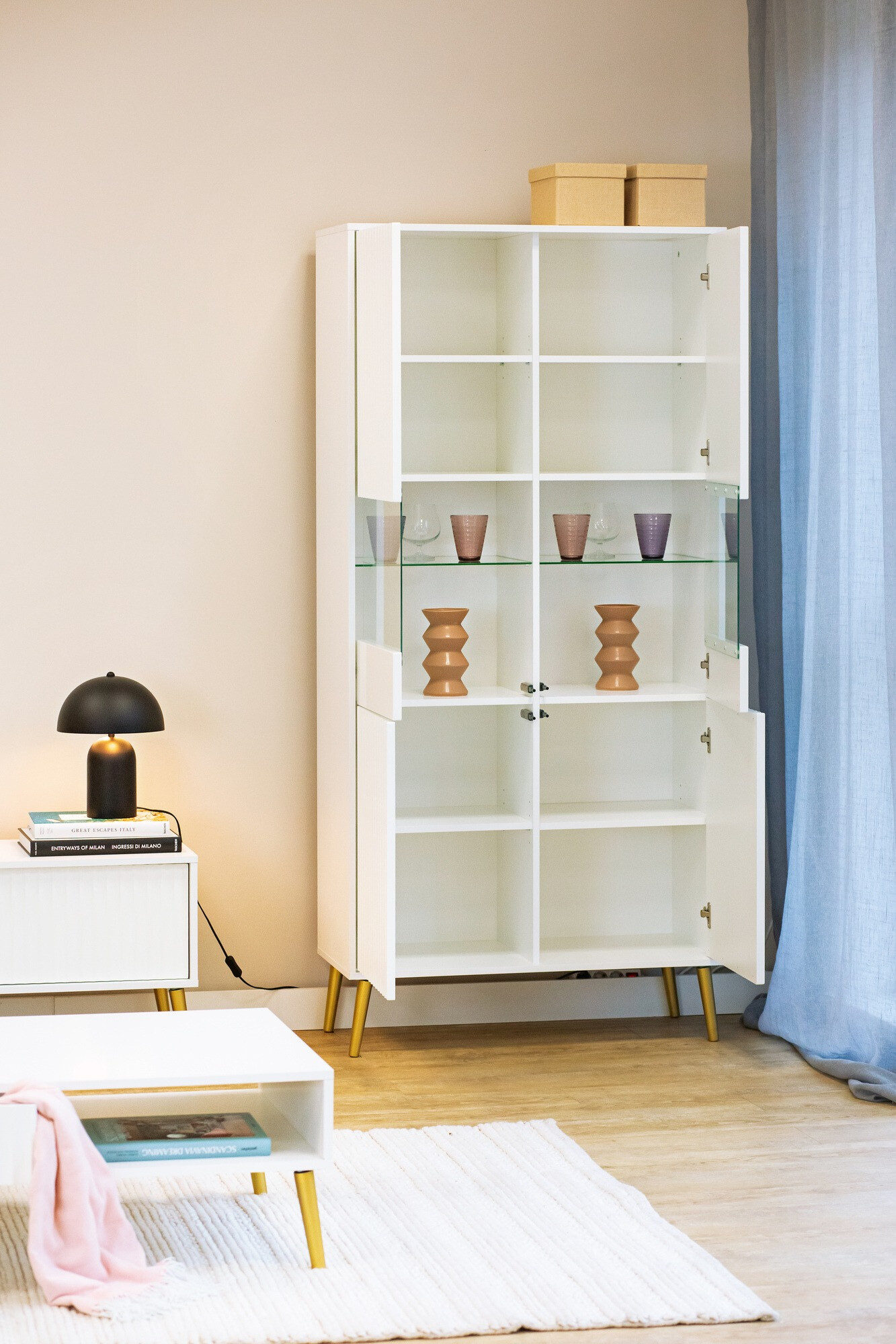 Könyvespolc Cirferi 108 (Fehér + Aranysárga)