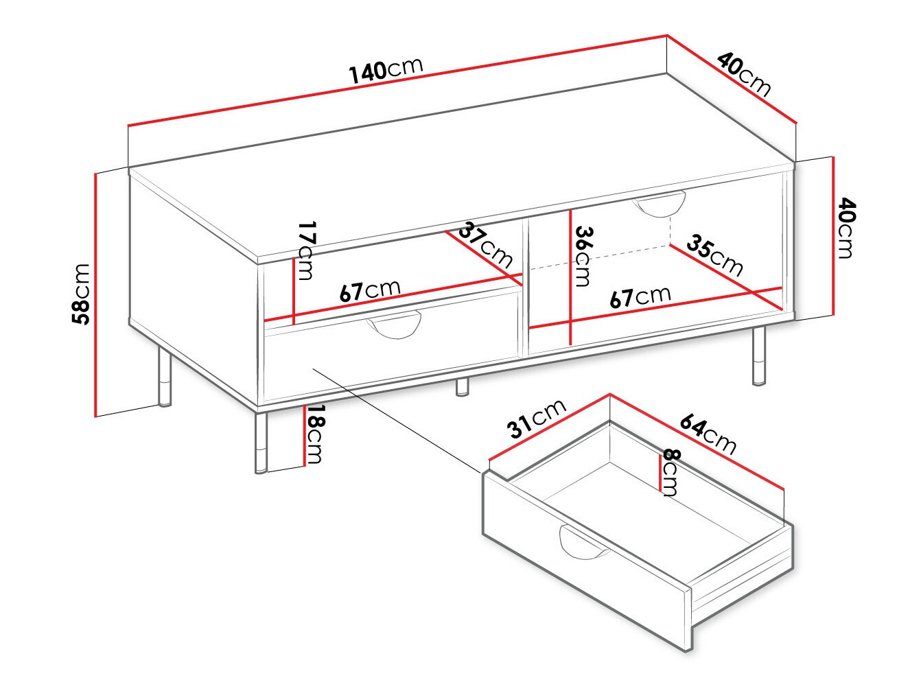 TV-állvány Comfivo Levevai 104