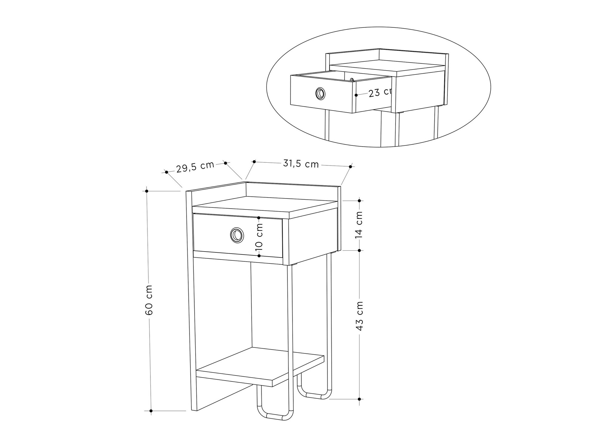 Éjjeliszekrény Kailua 1524 (Cappuccino)