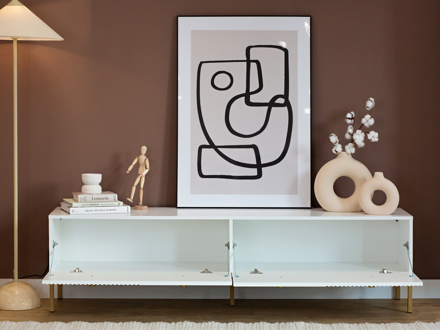 TV-állvány Etliva 105 (Fehér + Aranysárga)