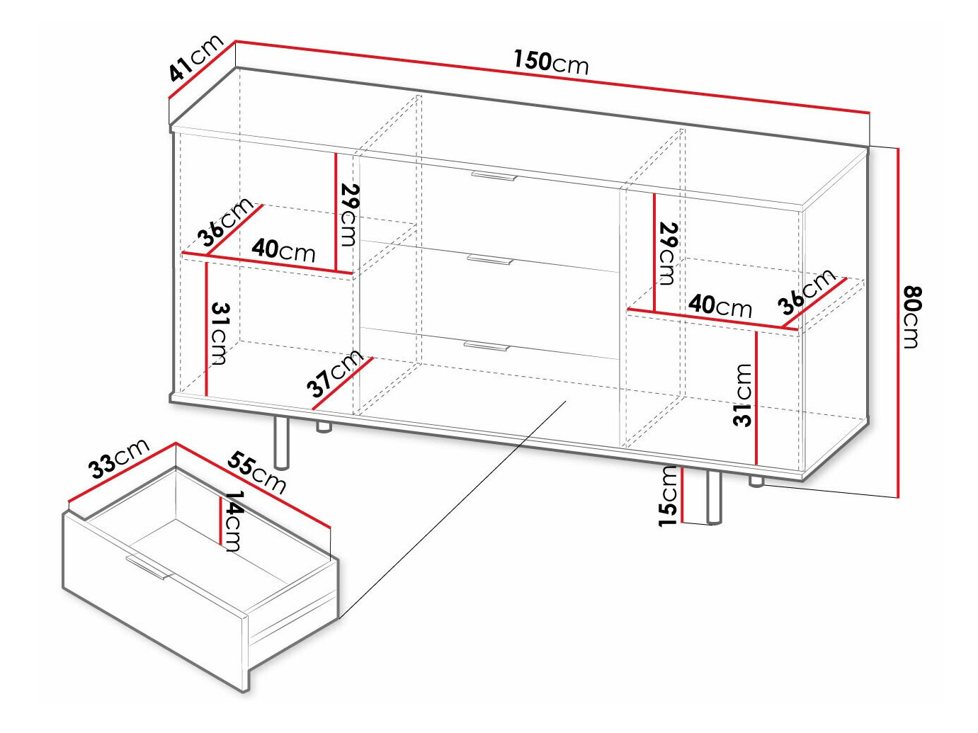 Komód Decus I (Kasmír)