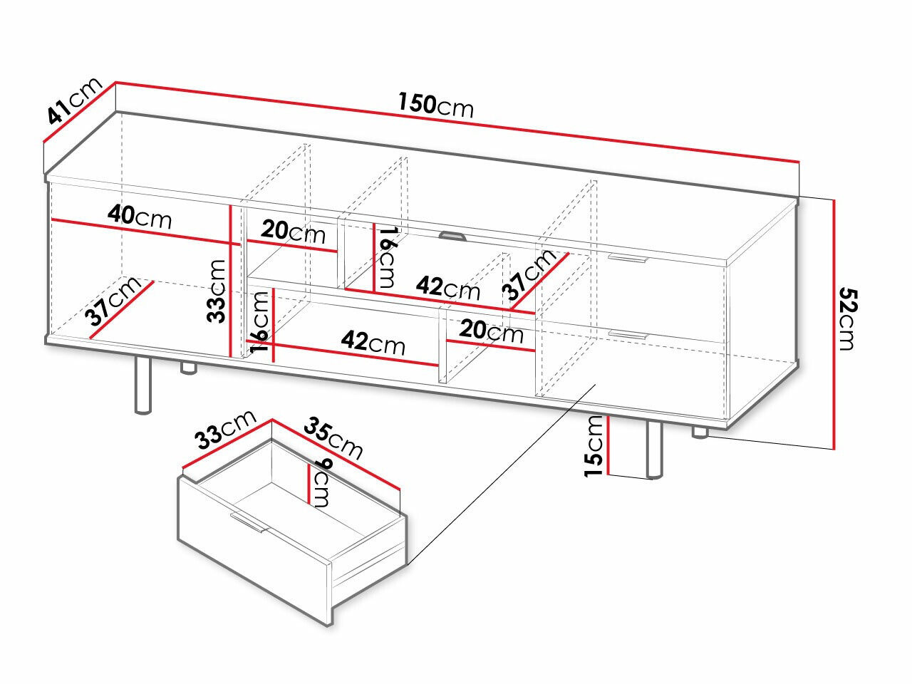 TV-állvány Virdomi 105 (Kasmír)