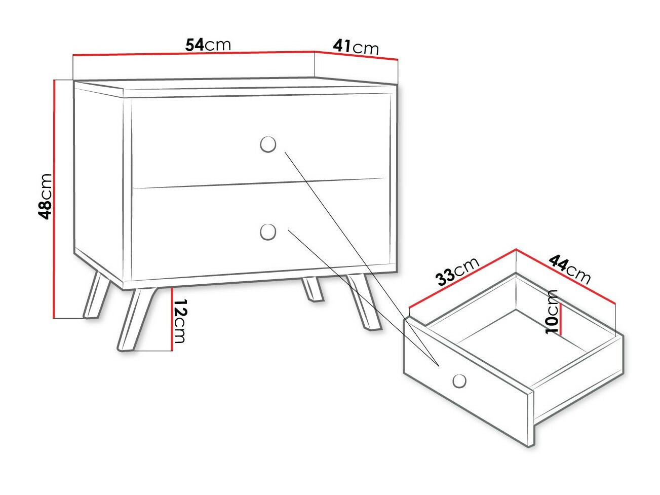 Éjjeliszekrény Monfera 101 (Fehér)