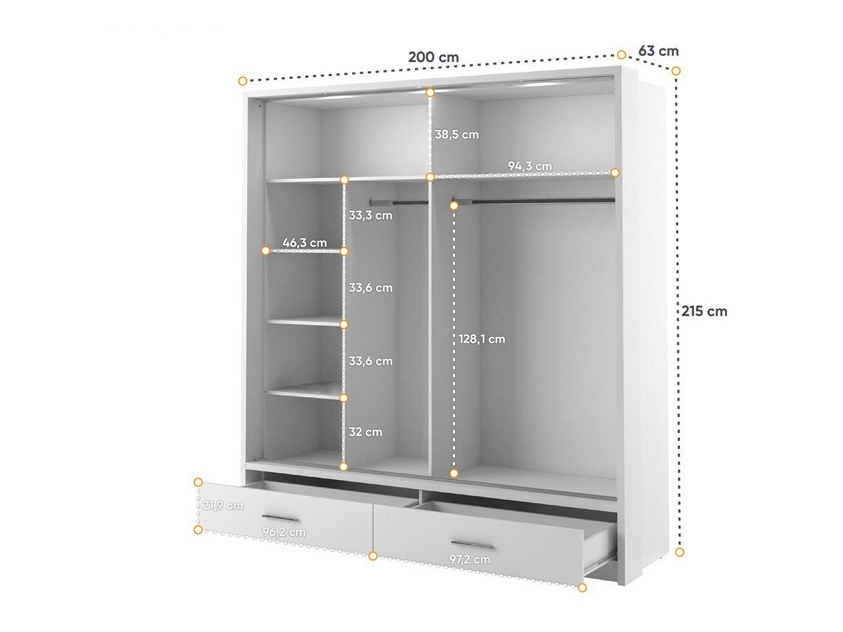 Gardróbszekrény Fresno 104 (Fehér)
