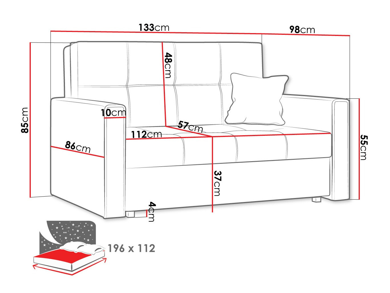 Kanapéágy Columbus 105 (Manila 26)