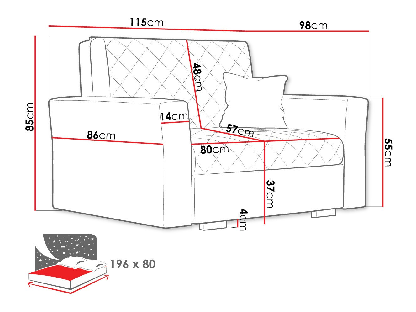 Fotel Columbus 145 (Zanzibar 190)