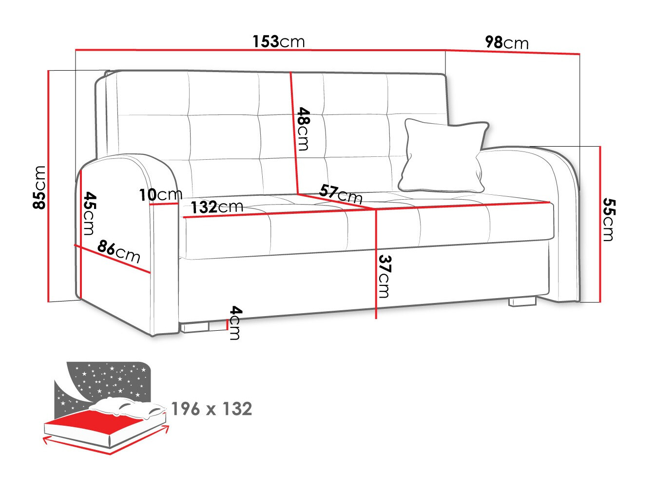 Kanapéágy Columbus 116 (Paros 3)