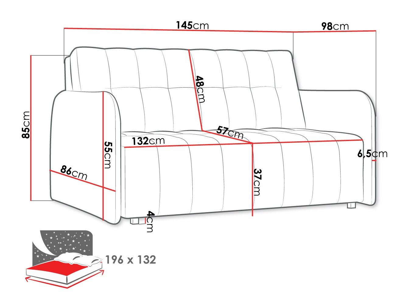 Kanapéágy Columbus 178 (Paros 6)
