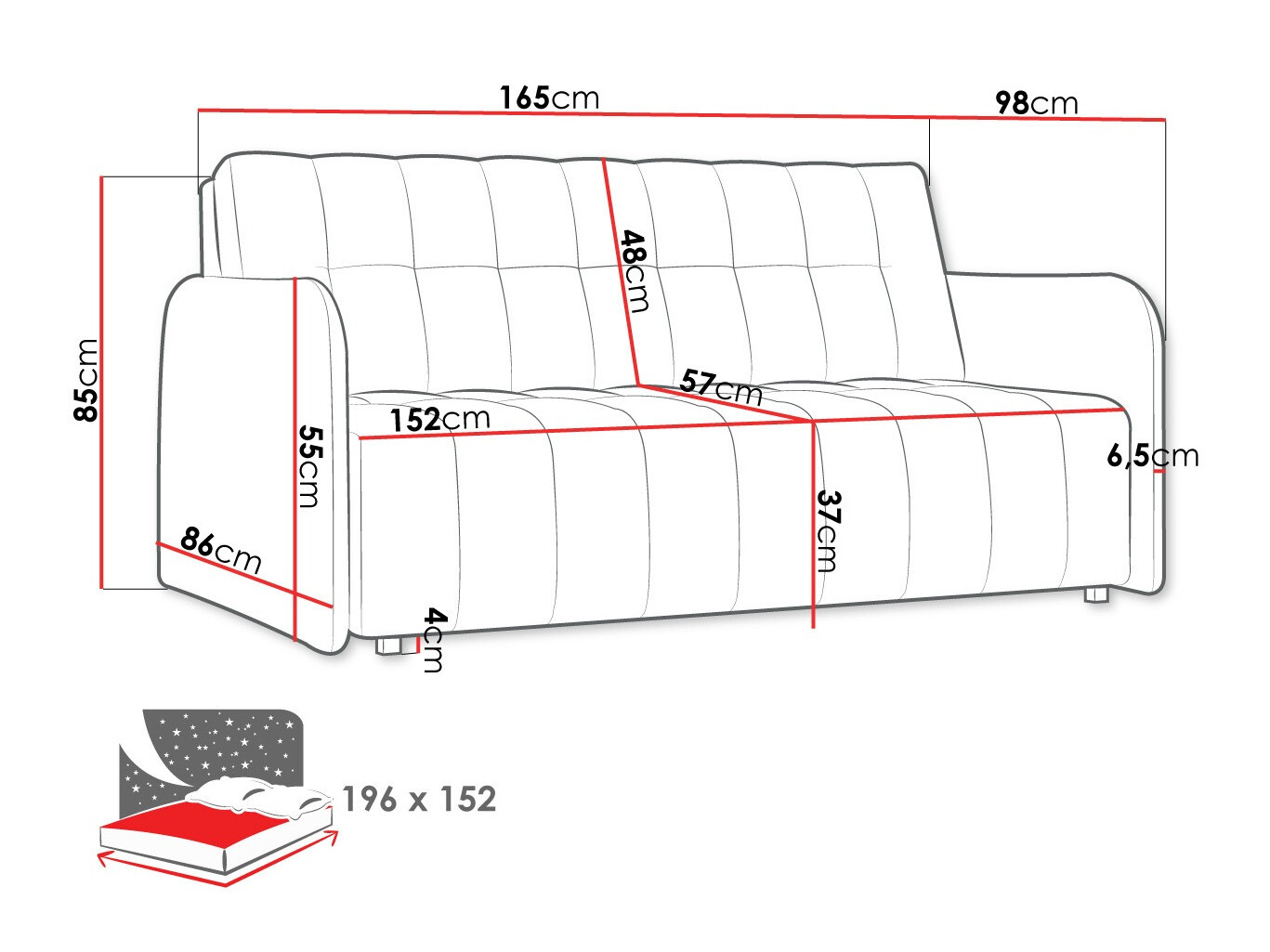 Kanapéágy Columbus 179 (Paros 5)