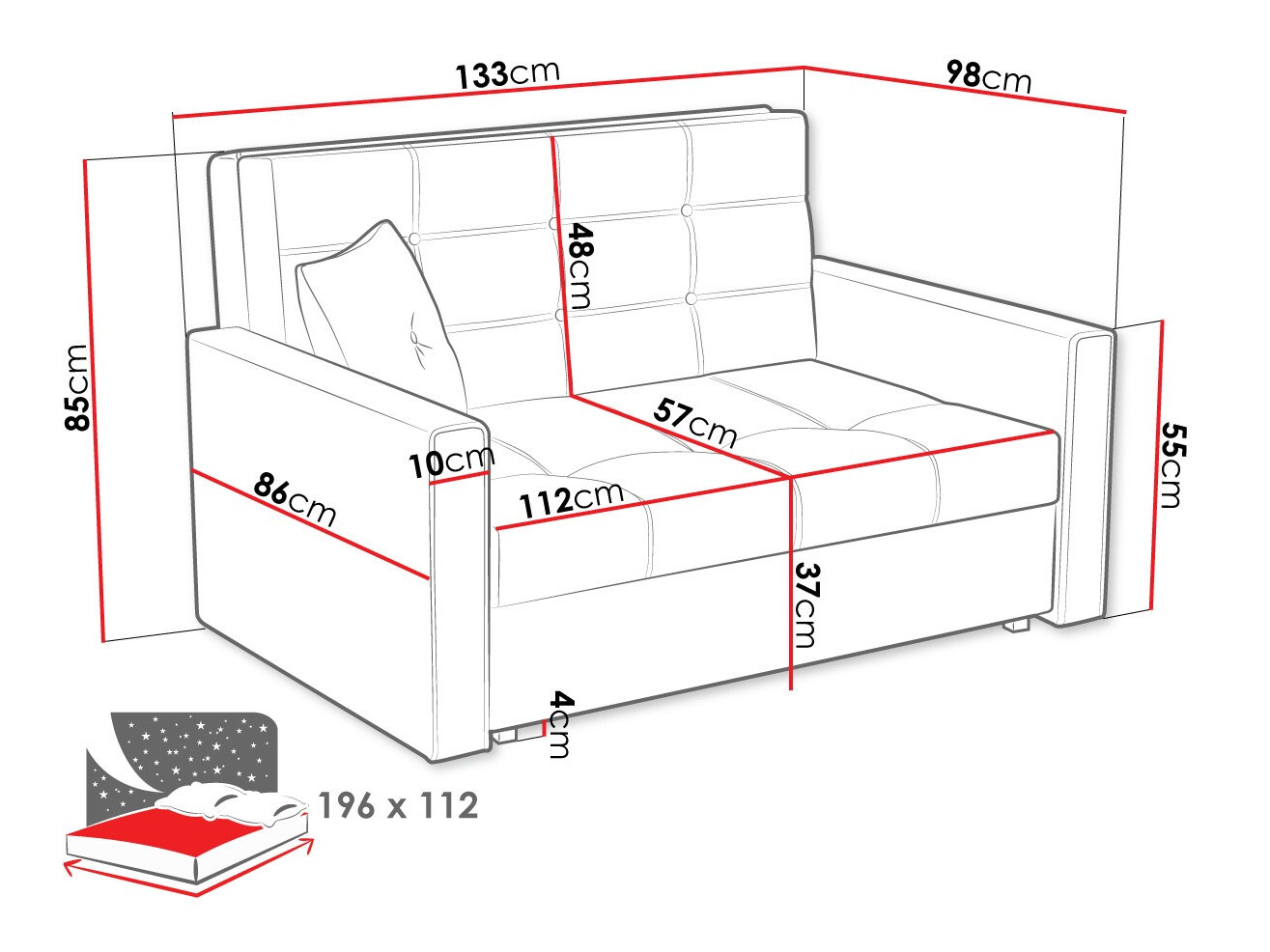 Kanapéágy Columbus 100 (Sofia 03)
