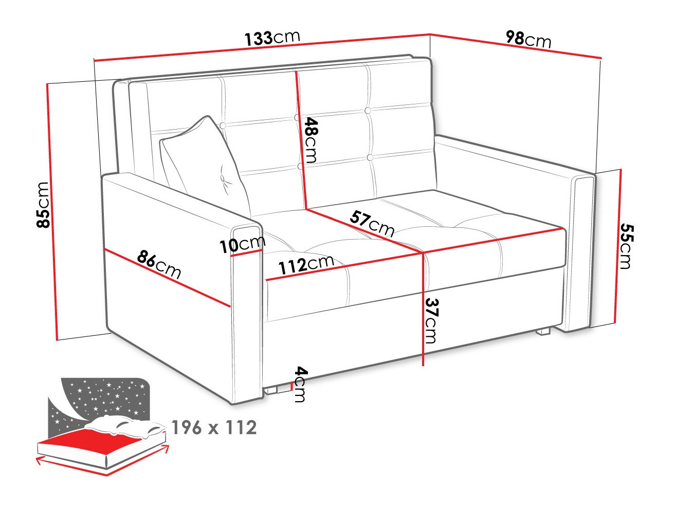 Kanapéágy Columbus 100 (Tatum 279)
