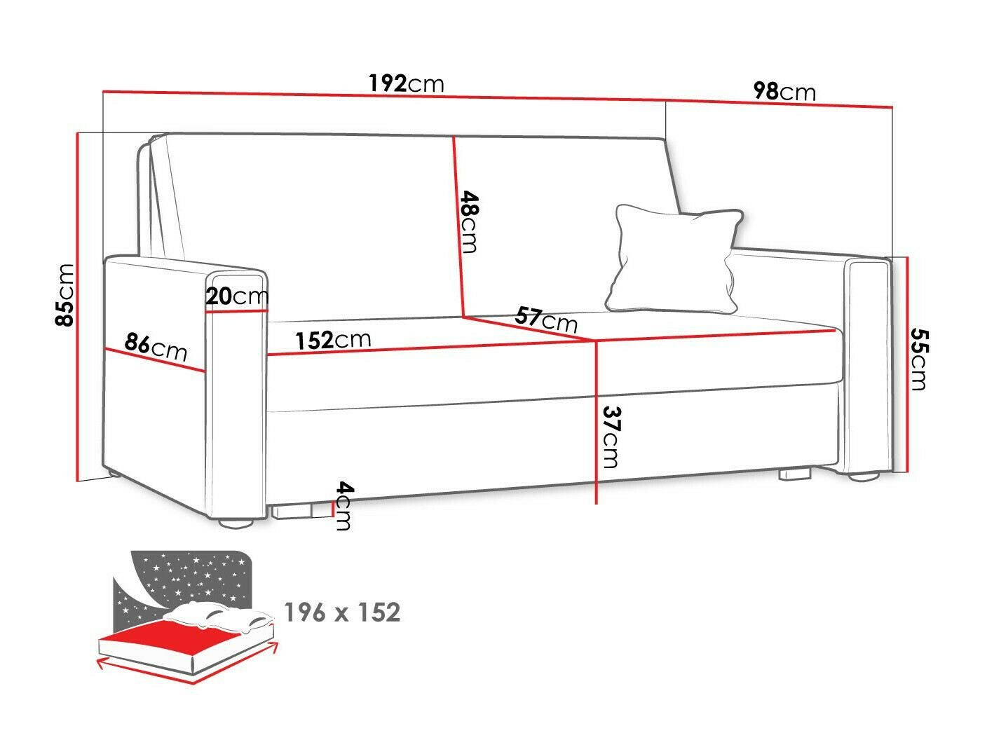 Kanapéágy Clarlen IV (Poso 100)